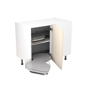 Kitchen Kit Cashmere Matt J-Pull Door Base Unit With Dual-Handed Nuvola Blind Corner Cabinet Handleless Pre-Built - 1000x720mm