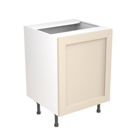 Kitchen Kit Cashmere Matt Shaker Door Belfast Sink Base Unit Cabinet Soft Close Pre-Built - 600x455mm