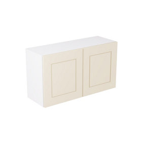 Kitchen Kit Cashmere Matt Shaker Door Double Extractor Wall Mounted Unit Cabinet Soft Close Pre-Built - 800x455mm