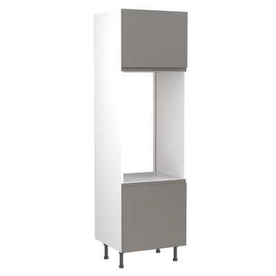 Kitchen Kit Double Oven Tall Housing Unit 600mm w/ JPull Door Super Gloss Dust Grey