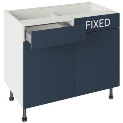Kitchen Kit Drawerline Base Cabinet 1000mm Slab - Supermatt Blue
