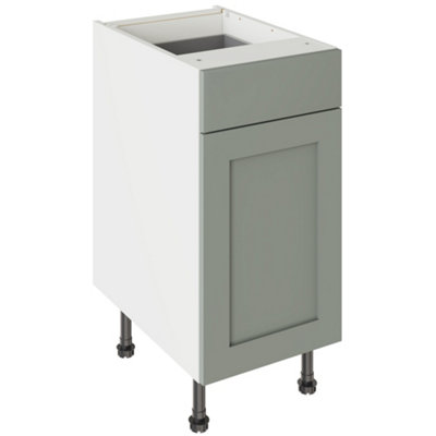 Kitchen Kit Drawerline Base Cabinet 400mm Shaker - Matt Sage Green