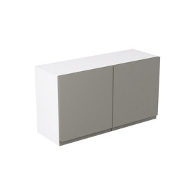 Kitchen Kit Dust Grey Gloss J-Pull Door Double Extractor Wall Mounted Unit Cabinet Handleless Soft Close Flatpack - 800x455mm