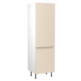 Kitchen Kit Fridge & Freezer Tall Housing Unit 600mm w/ J-Pull Cabinet Door - Super Gloss Cashmere