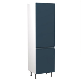 Kitchen Kit Fridge & Freezer Tall Housing Unit 600mm w/ J-Pull Cabinet Door - Ultra Matt Indigo Blue