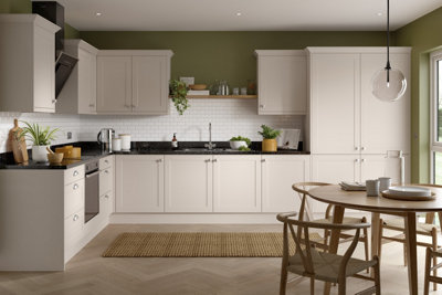 Kitchen Kit Fridge & Freezer Tall Housing Unit 600mm w/ Shaker Cabinet Door - Ultra Matt Cashmere