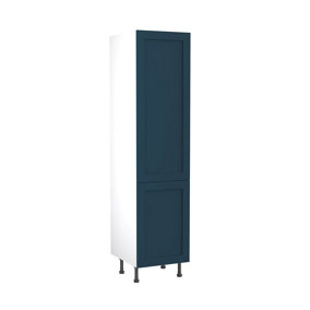 Kitchen Kit Fridge & Freezer Tall Housing Unit 600mm w/ Shaker Cabinet Door - Ultra Matt Indigo Blue