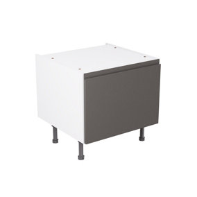 Kitchen Kit Graphite Gloss J-Pull Door Belfast Sink Base Unit Cabinet Handleless Soft Close Flatpack - 600x455mm