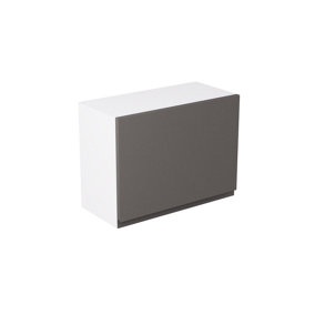 Kitchen Kit Graphite Matt J-Pull Door Single Extractor Wall Mounted Unit Cabinet Handleless Soft Close Flatpack - 600x455mm