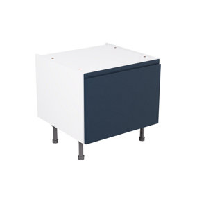Kitchen Kit Indigo Blue Matt J-Pull Door Belfast Sink Base Unit Cabinet Handleless Soft Close Flatpack - 600x455mm