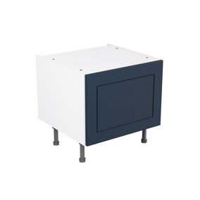 Kitchen Kit Indigo Blue Matt Shaker Door Belfast Sink Base Unit Cabinet Soft Close Pre-Built - 600x455mm