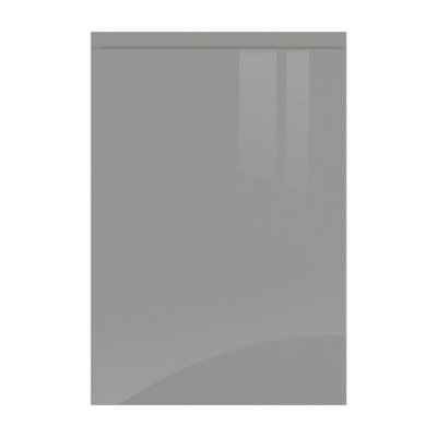 Kitchen Kit J-Pull Sample Kitchen Unit Cabinet Door 396mm - Super Gloss Dust Grey