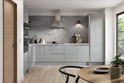 Kitchen Kit J-Pull Sample Kitchen Unit Cabinet Door 396mm - Super Gloss ...