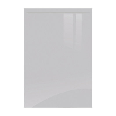 Kitchen Kit J-Pull Sample Kitchen Unit Cabinet Door 396mm - Super Gloss Light Grey