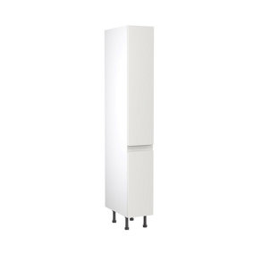 Kitchen Kit Larder Tall Unit 300mm w/ J-Pull Cabinet Door - Ultra Matt White