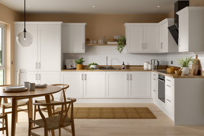 Kitchen Kit Larder Tall Unit 300mm w Shaker Cabinet Door Ultra Matt White