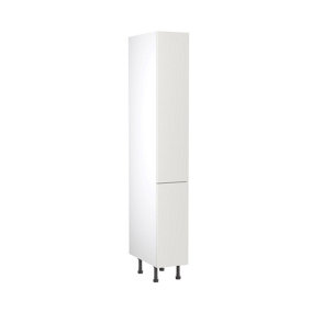 Kitchen Kit Larder Tall Unit 300mm w/ Slab Cabinet Door - Super Gloss White