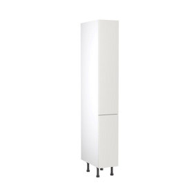 Kitchen Kit Larder Tall Unit 300mm w/ Value Slab Cabinet Door - Standard Matt White