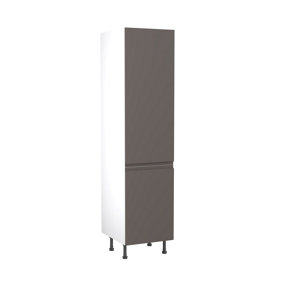 Kitchen Kit Larder Tall Unit 500mm w/ J-Pull Cabinet Door - Super Gloss Graphite