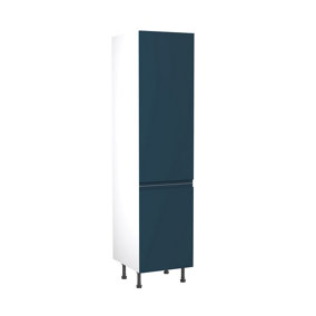 Kitchen Kit Larder Tall Unit 500mm w/ J-Pull Cabinet Door - Ultra Matt Indigo Blue