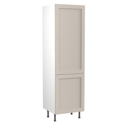 Kitchen Kit Larder Tall Unit 600mm w Shaker Cabinet Door Ultra Matt Light Grey
