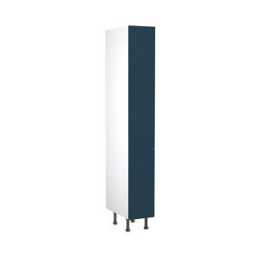 Kitchen Kit Larder Tall Unit with Pull Out Storage 300mm w/ Slab Cabinet Door - Ultra Matt Indigo Blue