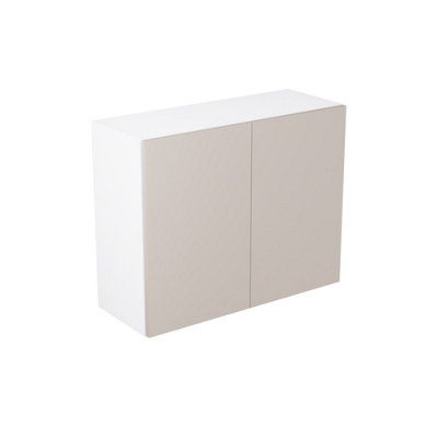 Kitchen Kit Light Grey Matt Value Slab Door Wall Mounted Unit Cabinet Handleless Soft Close Pre-Built - 900x720mm