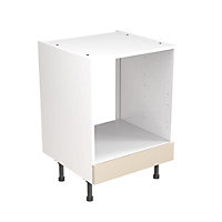 Kitchen Kit Oven Housing Base Unit 600mm w/ J-Pull Cabinet Door - Super Gloss Cashmere
