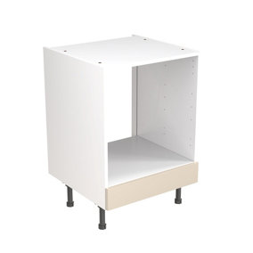 Kitchen Kit Oven Housing Base Unit 600mm w/ J-Pull Cabinet Door - Super Gloss Cashmere