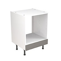Kitchen Kit Oven Housing Base Unit 600mm w/ J-Pull Cabinet Door - Super Gloss Dust Grey