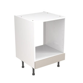 Kitchen Kit Oven Housing Base Unit 600mm w/ J-Pull Cabinet Door - Super Gloss Light Grey