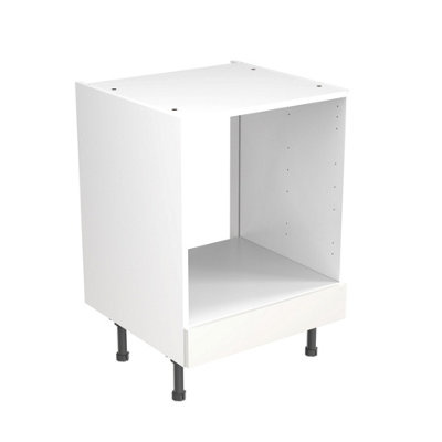 Kitchen Kit Oven Housing Base Unit 600mm w/ J-Pull Cabinet Door - Super Gloss White