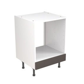Kitchen Kit Oven Housing Base Unit 600mm w/ Slab Cabinet Door - Super Gloss Graphite