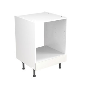 Kitchen Kit Oven Housing Base Unit 600mm w/ Slab Cabinet Door - Super Gloss White
