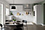 Kitchen Kit Oven Housing Base Unit 600mm w/ Slab Cabinet Door - Super Gloss White