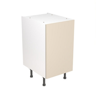 Kitchen Kit Pre-Built Cashmere Gloss Base Unit 450mm - Slab Cabinet Door - Screwless Quick Build Kitchen Unit Easy Install