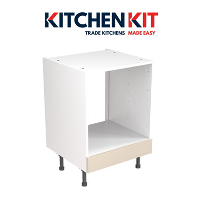 Kitchen Kit Pre-Built Cashmere Gloss Base Unit 600mm - Oven Cabinet - Screwless Quick Build Kitchen Unit Easy Install