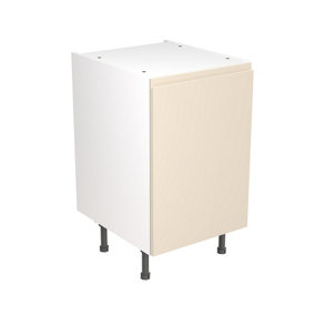 Kitchen Kit Pre-Built Cashmere Matt Base Unit 500mm - J-Pull Cabinet Door - Screwless Quick Build Kitchen Unit Easy Install