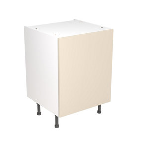 Kitchen Kit Pre-Built Cashmere Matt Base Unit 600mm - Slab Cabinet Door - Screwless Quick Build Kitchen Unit Easy Install