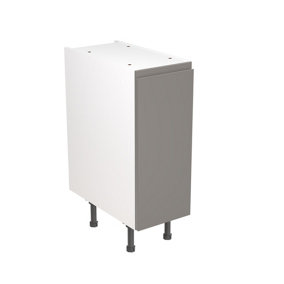 Kitchen Kit Pre-Built Dust Grey Gloss Base Unit 300mm - J-Pull Cabinet Door - Screwless Quick Build Kitchen Unit Easy Install