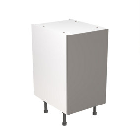Kitchen Kit Pre-Built Dust Grey Gloss Base Unit 450mm - Slab Cabinet Door - Screwless Quick Build Kitchen Unit Easy Install