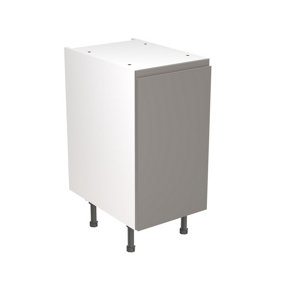 Kitchen Kit Pre-Built Dust Grey Matt Base Unit 400mm - J-Pull Cabinet Door - Screwless Quick Build Kitchen Unit Easy Install