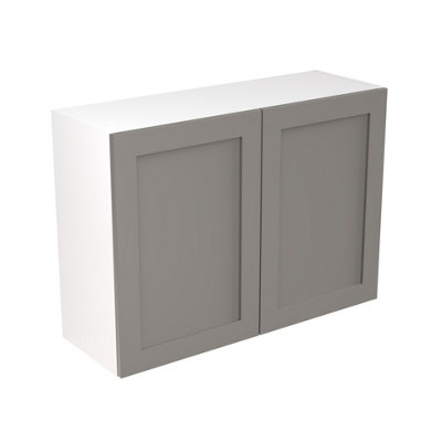 Kitchen Kit Pre-Built Dust Grey Matt Wall Unit 1000mm - Shaker Cabinet Door - Screwless Quick Build Kitchen Unit Easy Install