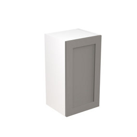 Kitchen Kit Pre-Built Dust Grey Matt Wall Unit 400mm - Shaker Cabinet Door - Screwless Quick Build Kitchen Unit Easy Install