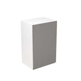 Kitchen Kit Pre-Built Dust Grey Matt Wall Unit 450mm - J-Pull Cabinet Door - Screwless Quick Build Kitchen Unit Easy Install