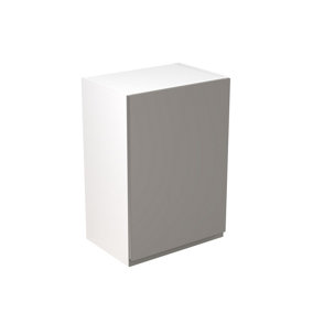 Kitchen Kit Pre-Built Dust Grey Matt Wall Unit 500mm - J-Pull Cabinet Door - Screwless Quick Build Kitchen Unit Easy Install