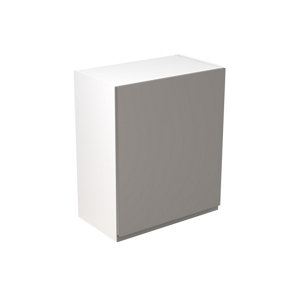 Kitchen Kit Pre-Built Dust Grey Matt Wall Unit 600mm - J-Pull Cabinet Door - Screwless Quick Build Kitchen Unit Easy Install