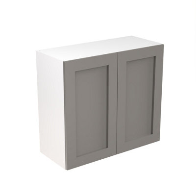 Kitchen Kit Pre-Built Dust Grey Matt Wall Unit 800mm - Shaker Cabinet Door - Screwless Quick Build Kitchen Unit Easy Install