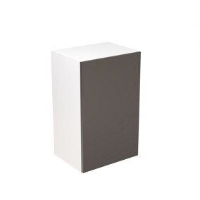 Kitchen Kit Pre-Built Graphite Gloss Wall Unit 450mm - Slab Cabinet Door - Screwless Quick Build Kitchen Unit Easy Install