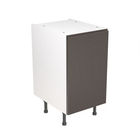 Kitchen Kit Pre-Built Graphite Matt Base Unit 450mm - J-Pull Cabinet Door - Screwless Quick Build Kitchen Unit Easy Install